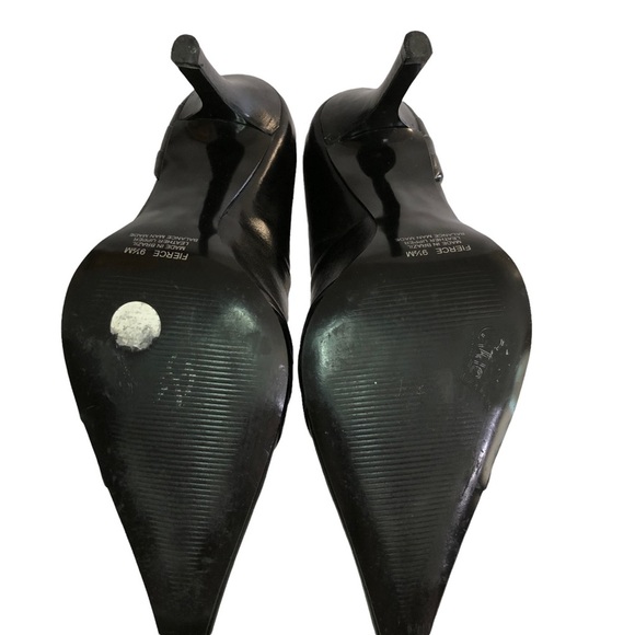 CARLOS by Carlos Santana - Black Leather Pointed Toe Heels - Size 9.5 - Picture 7 of 10